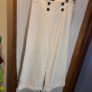 BODY BY VICTORIA SECRET THE EVA FIT WIDE LEG FLOWING WHITE PANTS